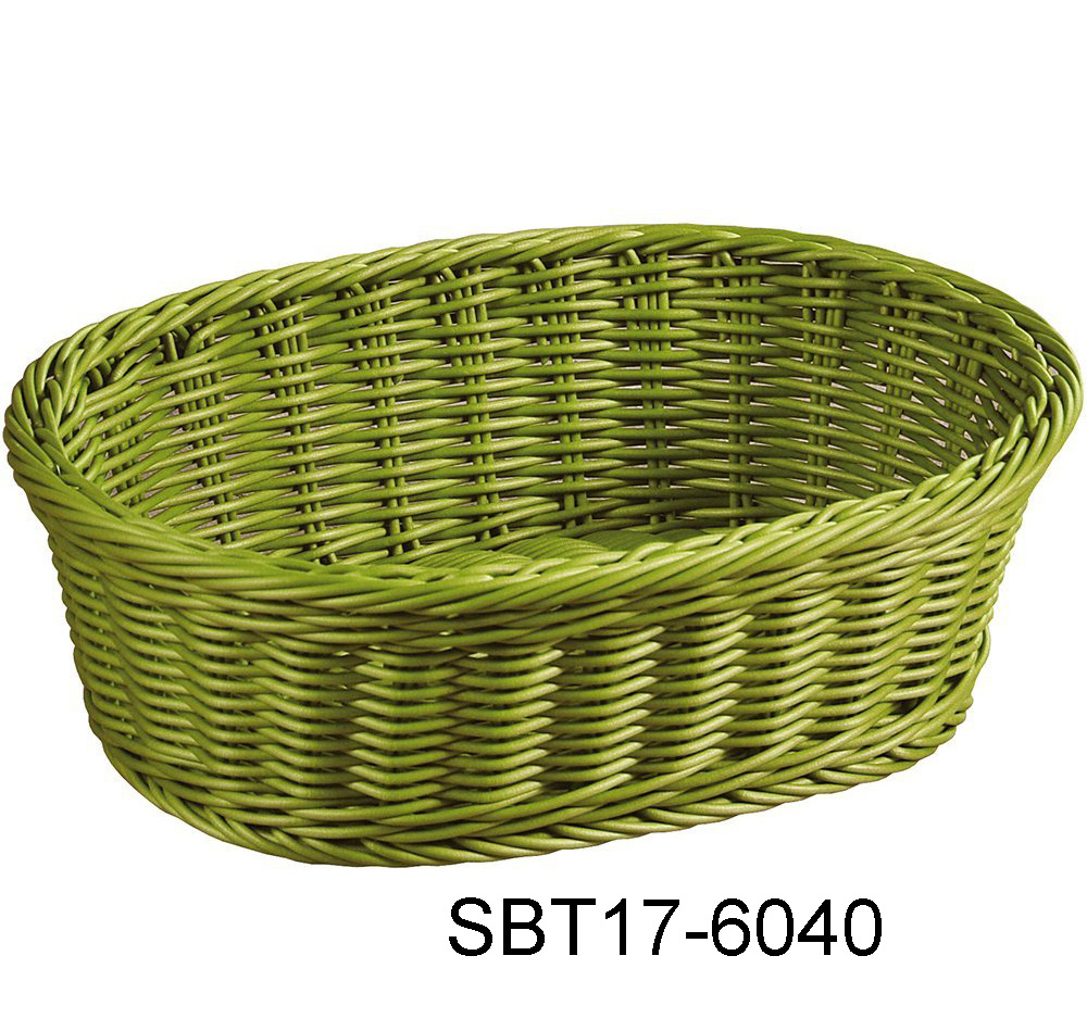 oval wicker woven restaurant serving bread baskets with purple color