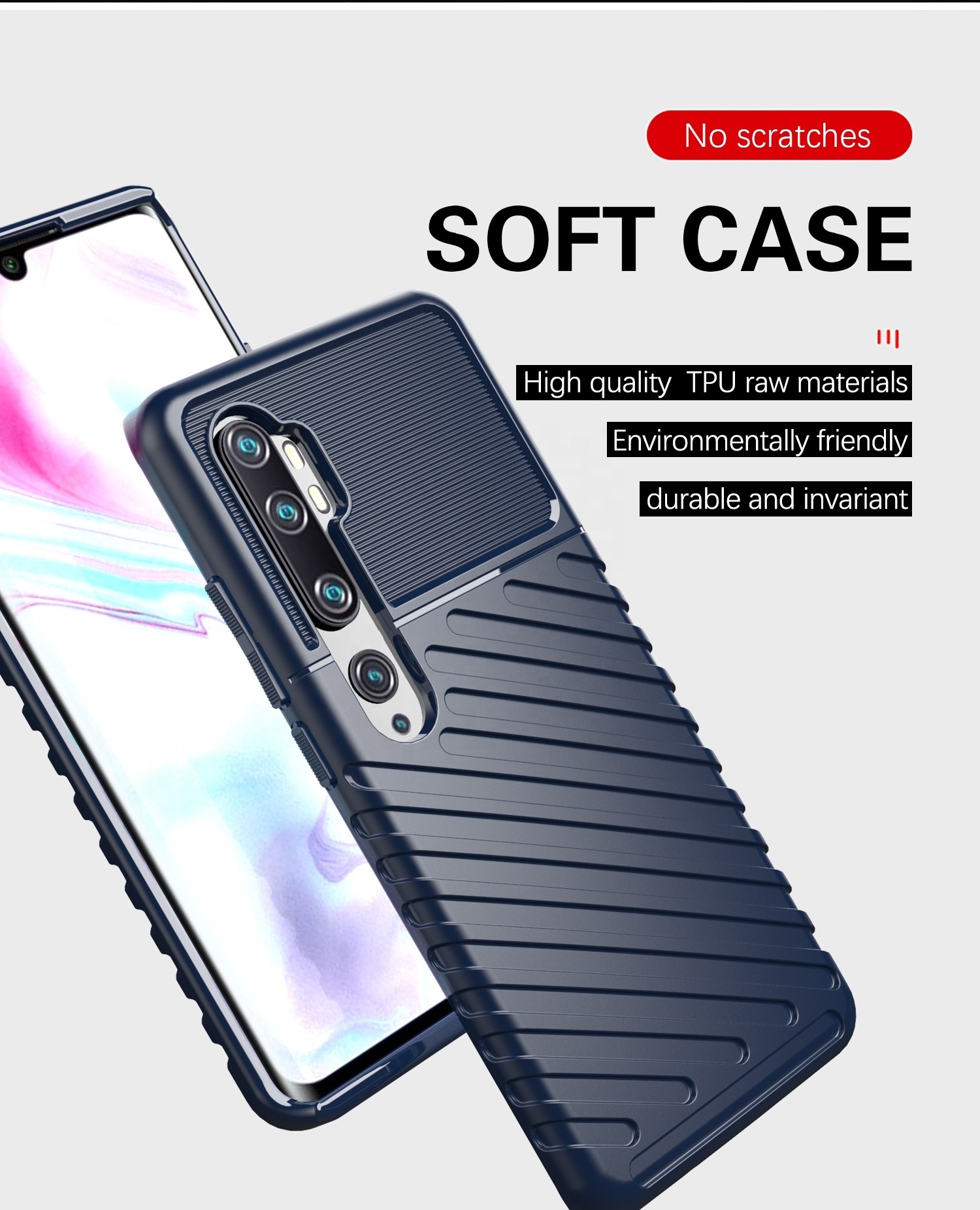 Slim Fit TPU Phone Case for mi note 10 micro matte touch phone accessories for xiaomi note 10