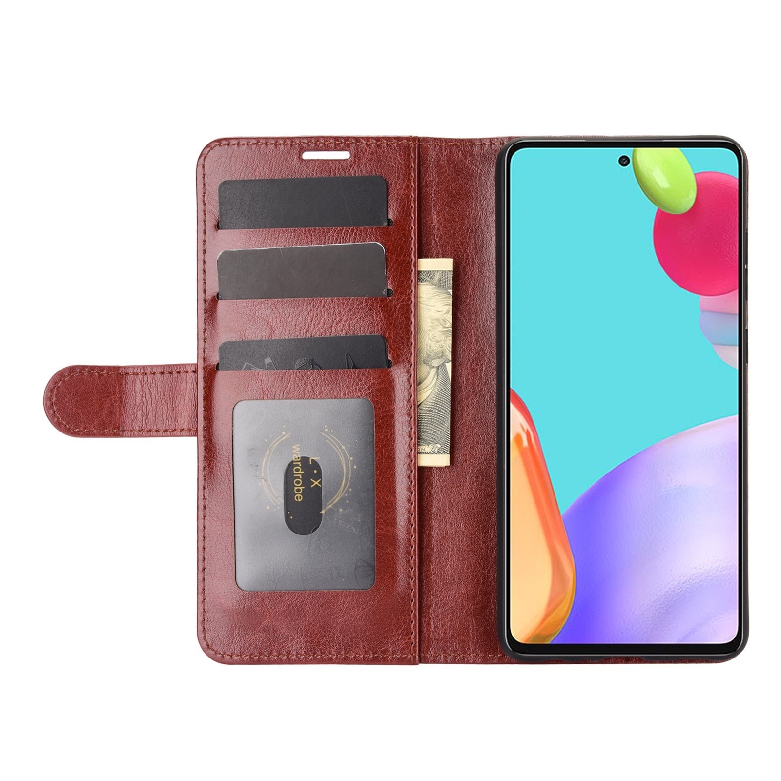 Original Leather Wallet Phone Case with Card Holder Back Cover for Samsung Galaxy A52 5G/A72 5G