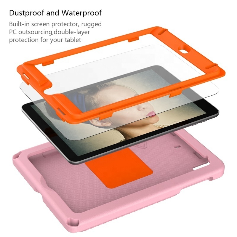 High quality eva tablet case 360 rotation folding handle grip full protective cover for iPad 1 2 3 4 5 case