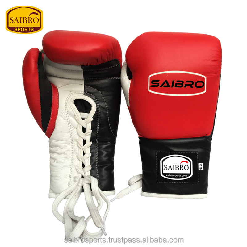 Genuine Cowhide leather Lace up Boxing Gloves For boxing training