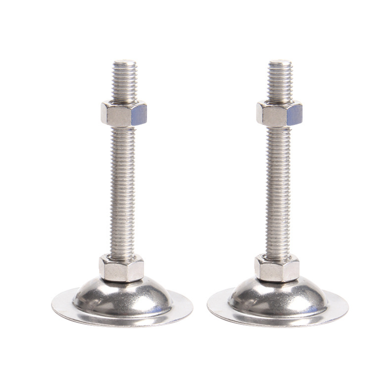 Adjustable height Levelling feet Zinc plated bolt M6 M8 M10 M12 M14 M16 M18 M20 Nylon base pad diameter 40 50 60 80mm foot