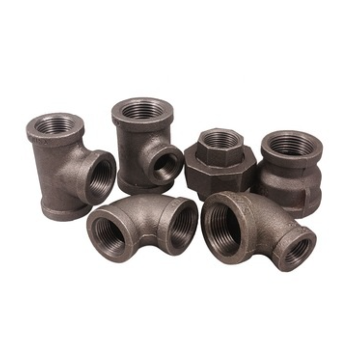 Carbon Steel Pipe Fittings Iron Thread Malleable Cast Iron Material Galvanized Black Pipe Fittings Carbon Steel Joints