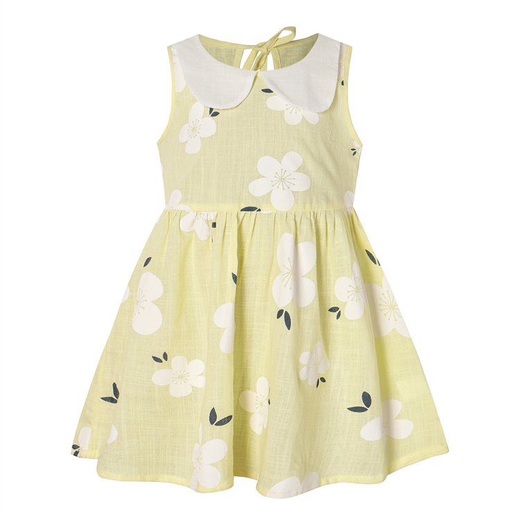 kids summer princess flower print children clothes cute girls casual dress