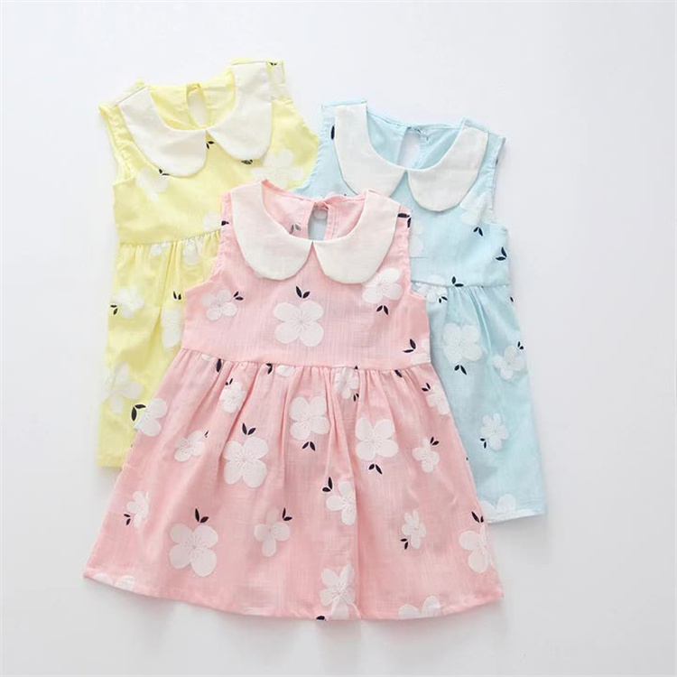 kids summer princess flower print children clothes cute girls casual dress