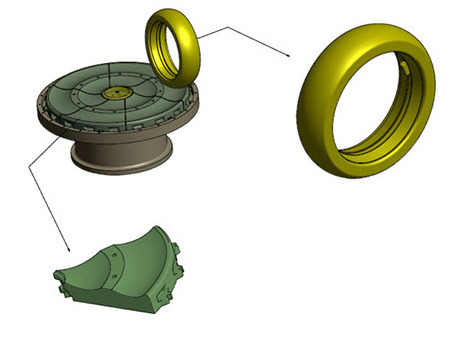 roller mill wear parts grinding roller tire table liner segments