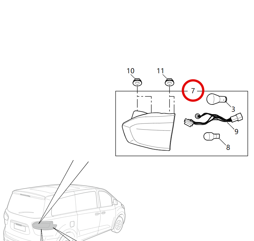 Auto Spare Part for SAIC MAXUS G10 Car Rear Combination lamp LAMP-RR COMB PN C00017471 Minibus MPV