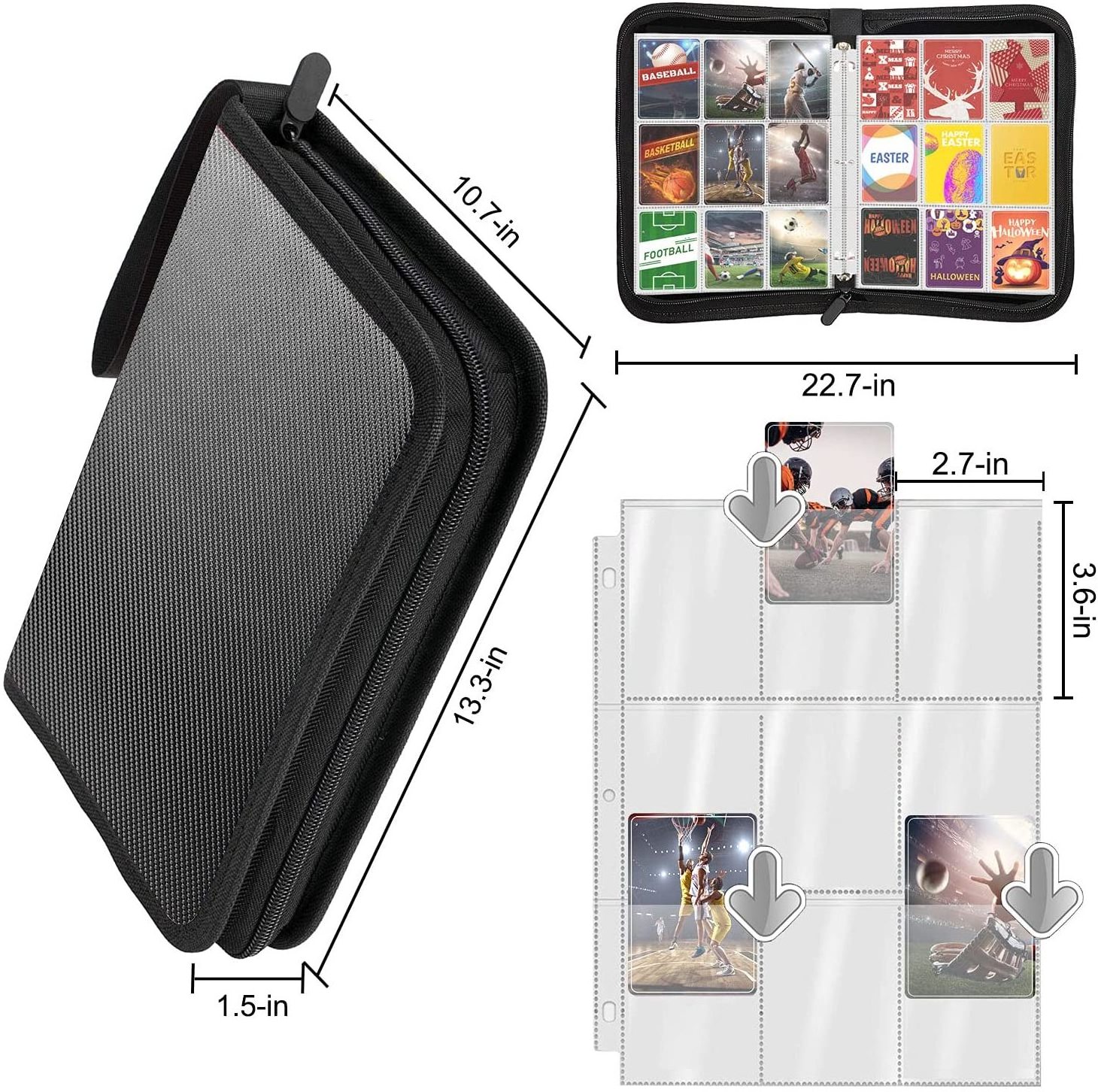 Trading Cards 648 Pockets Baseball Card Binder with Sleeves