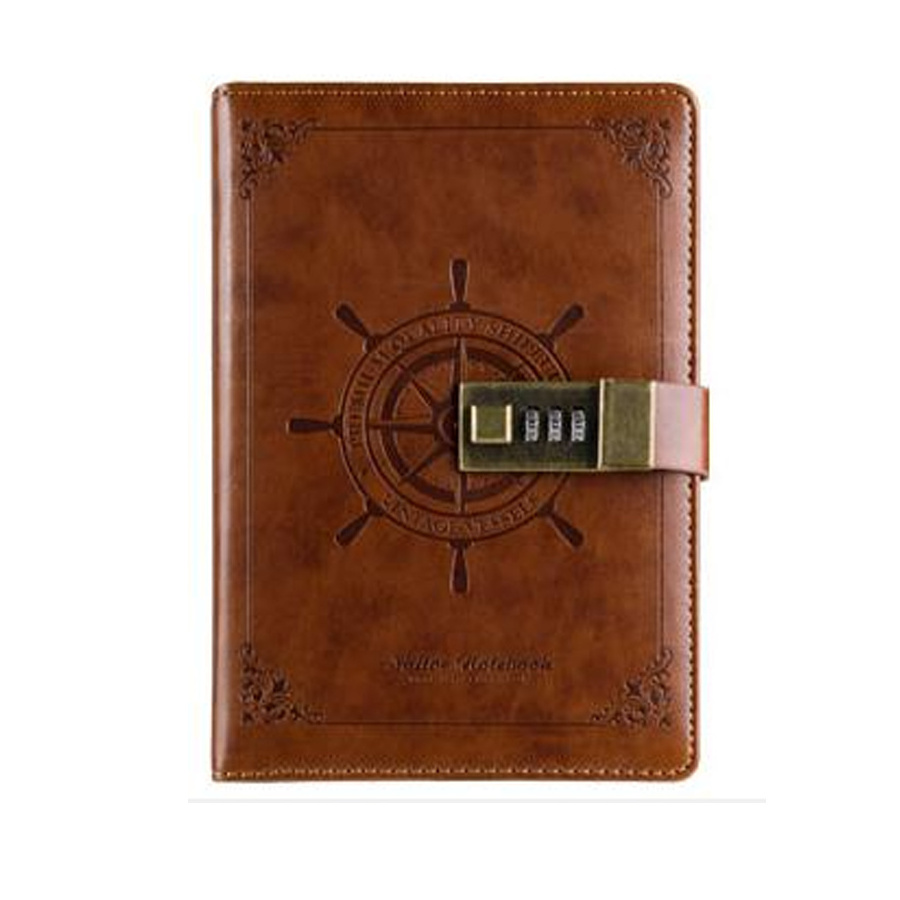 Hardcover Notebook Diary Note Book Custom Design Leather Customized Logo Leather Diary with Lock for Girls and Women Secret