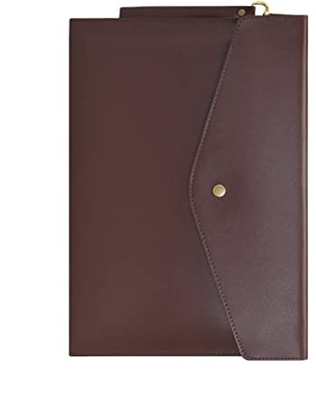 A4 Real Leather Multifunction Portfolio Envelope File Holder for Paper Document Stationery Organizer and Tablet Case PC Sleeve