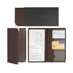 Car Registration Holder for Insurance Card Documents Auto Organizer Luxury PU Leather Wallet Case