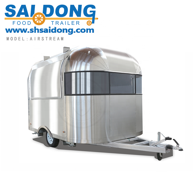 Mobile Kitchen Container stainless steel Airstream food truck mobile hamburger trailer hot dog ice cream cart