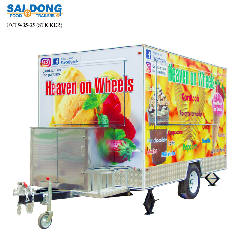 Breakfast Trailer Churros Cart Food Vending COFFEE Cart Large Food Carts