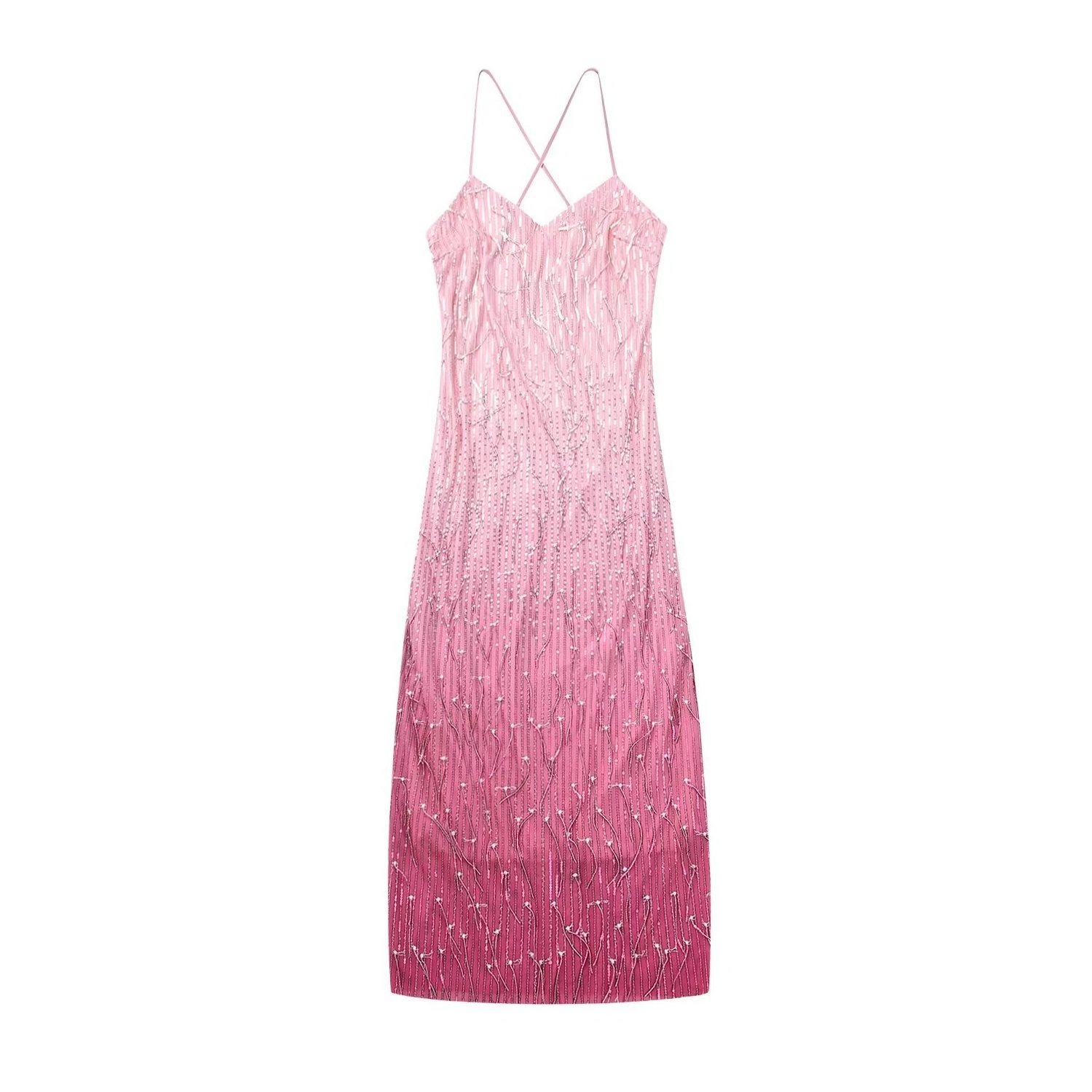 Dresses Sexy Gradient Pink Sequin Dresses Women Party Dress Club Wear Lady