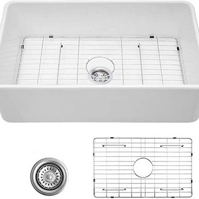 Fireclay Apron Front Farmhouse Kitchen Sinks Apron Front Single Bowl Farm Kitchen Sinks 33 Inch White Polished 3 Years SAIDY/OEM