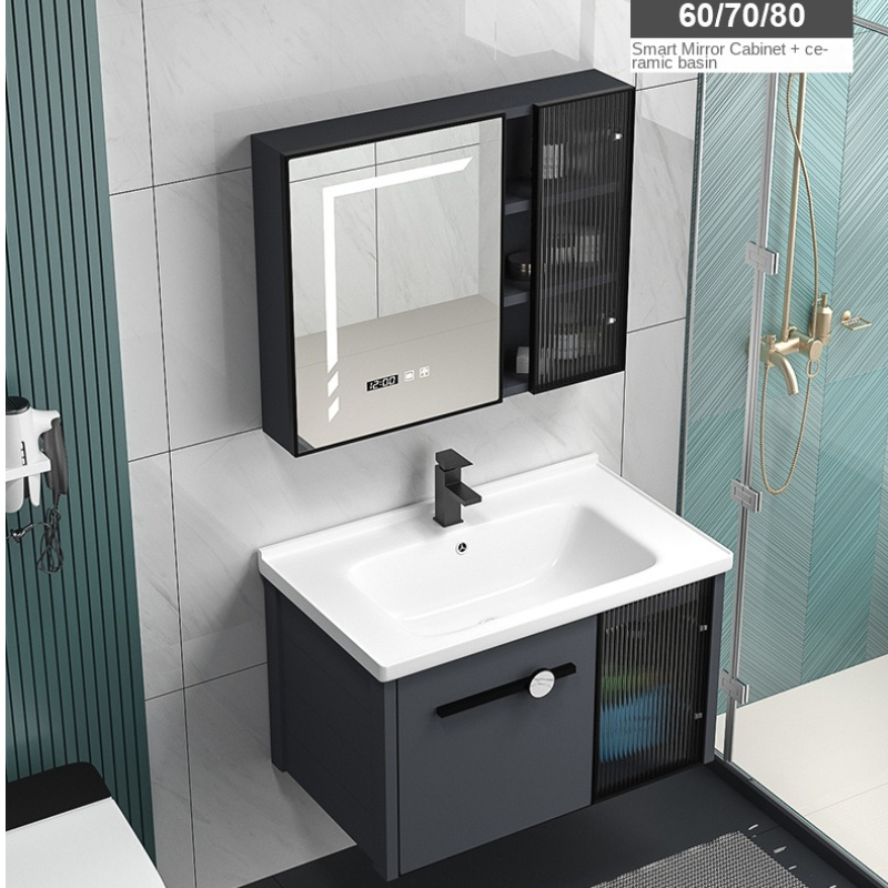 Top Grade Wholesale Wall Mounted Ceramic Basin Bathroom Vanity with Mirror