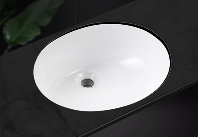 Cabinet Under Mount Wash Basin 1613 Cupc Oval Shape Porcelain Modern Oval Sink Art Basin Gold Wash Basin for Bathroom Easy Clean