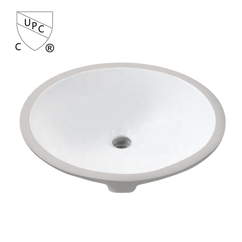 Cabinet Under Mount Wash Basin 1613 Cupc Oval Shape Porcelain Modern Oval Sink Art Basin Gold Wash Basin for Bathroom Easy Clean