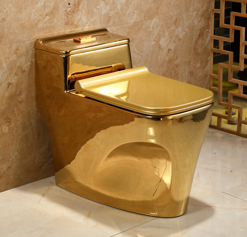 Chaozhou Factory Direct Price washdown Siphonic Wc Ceramic One Piece two pieces Color Gold Toilet For Sale