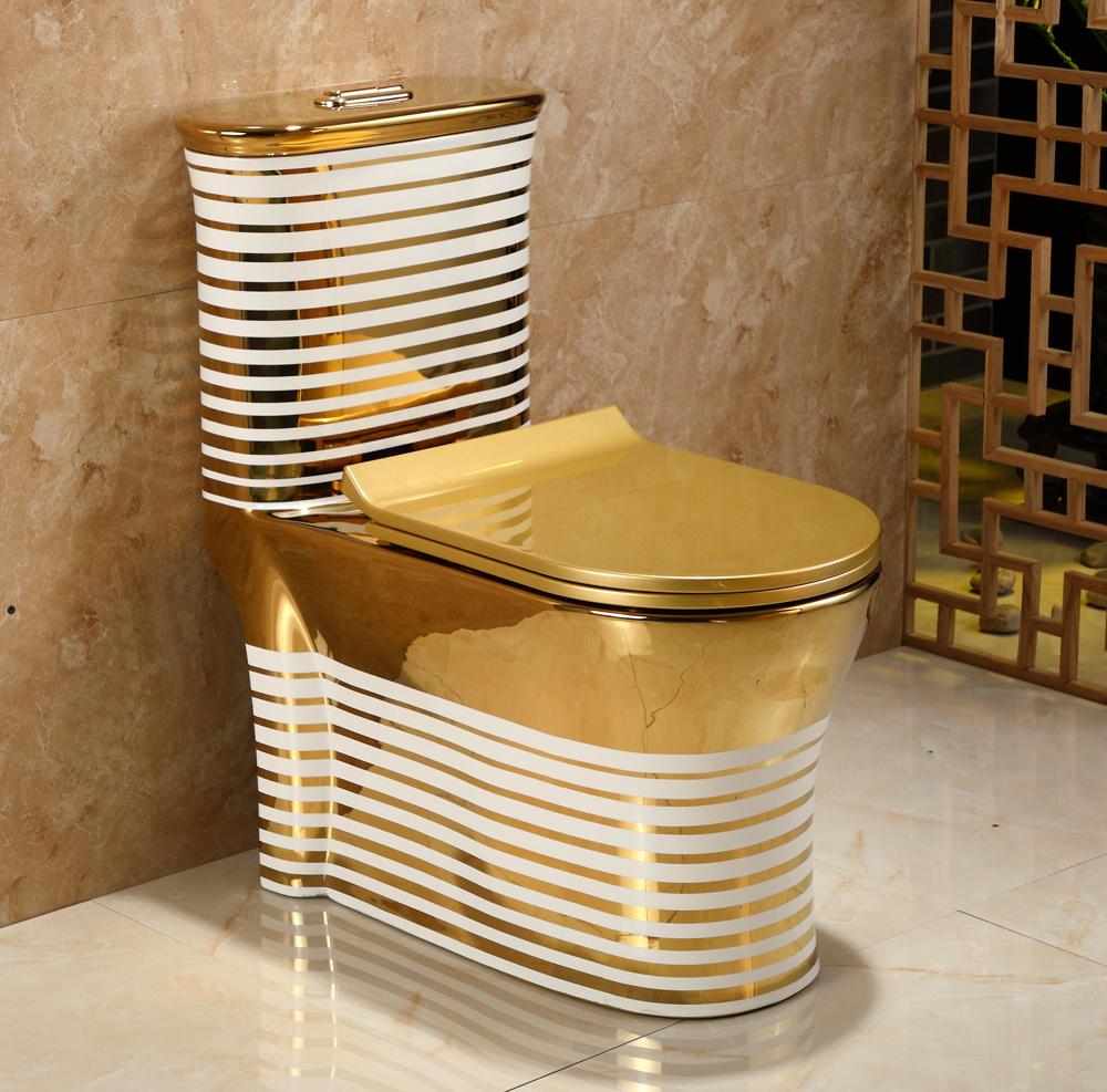 Chaozhou Factory Direct Price washdown Siphonic Wc Ceramic One Piece two pieces Color Gold Toilet For Sale