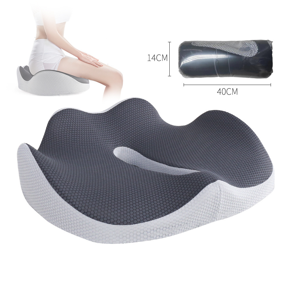 New Popular Beauty Shaping Cushion Memory Foam Breathable Cushion for Office Long Sitting Zero Pressure Coccyx Seat Cushion