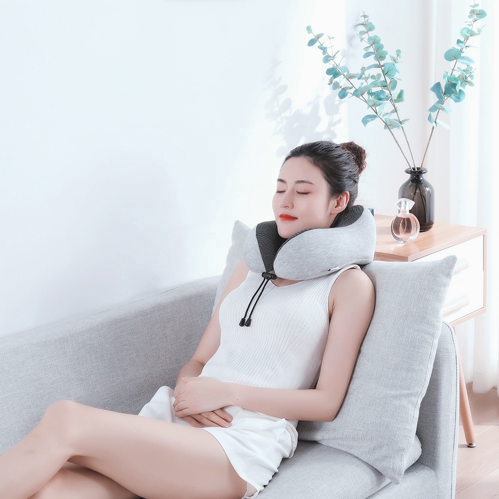 Cooling Set Eye Mask Neck Rest Cushion 3 in1 U Shape Memory Foam Travel Neck Pillow