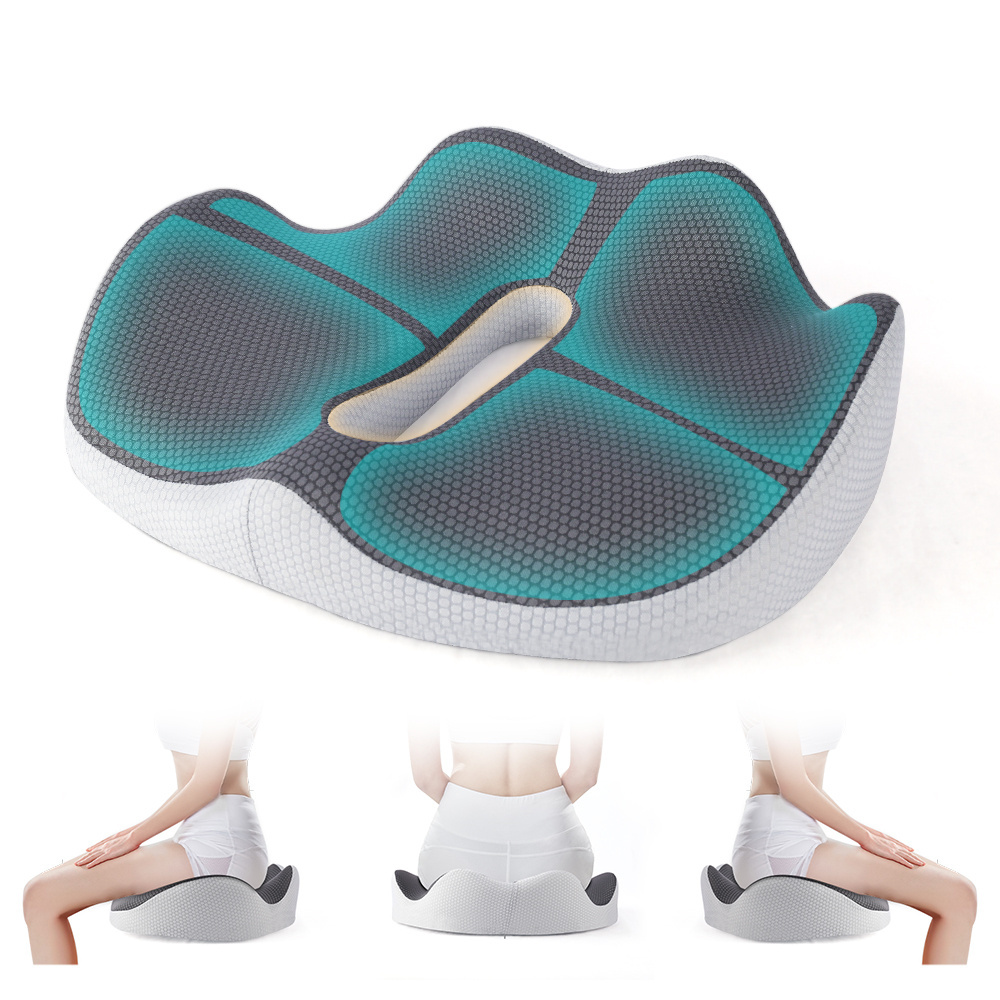 New Popular Beauty Shaping Cushion Memory Foam Breathable Cushion for Office Long Sitting Zero Pressure Coccyx Seat Cushion