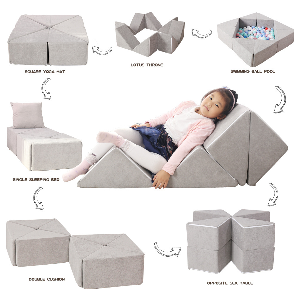 Interesting Creative Kid Magic Cube Sofa Couch Soft Home Furniture Folded Teddy Velvet Sofa Chair Living Room