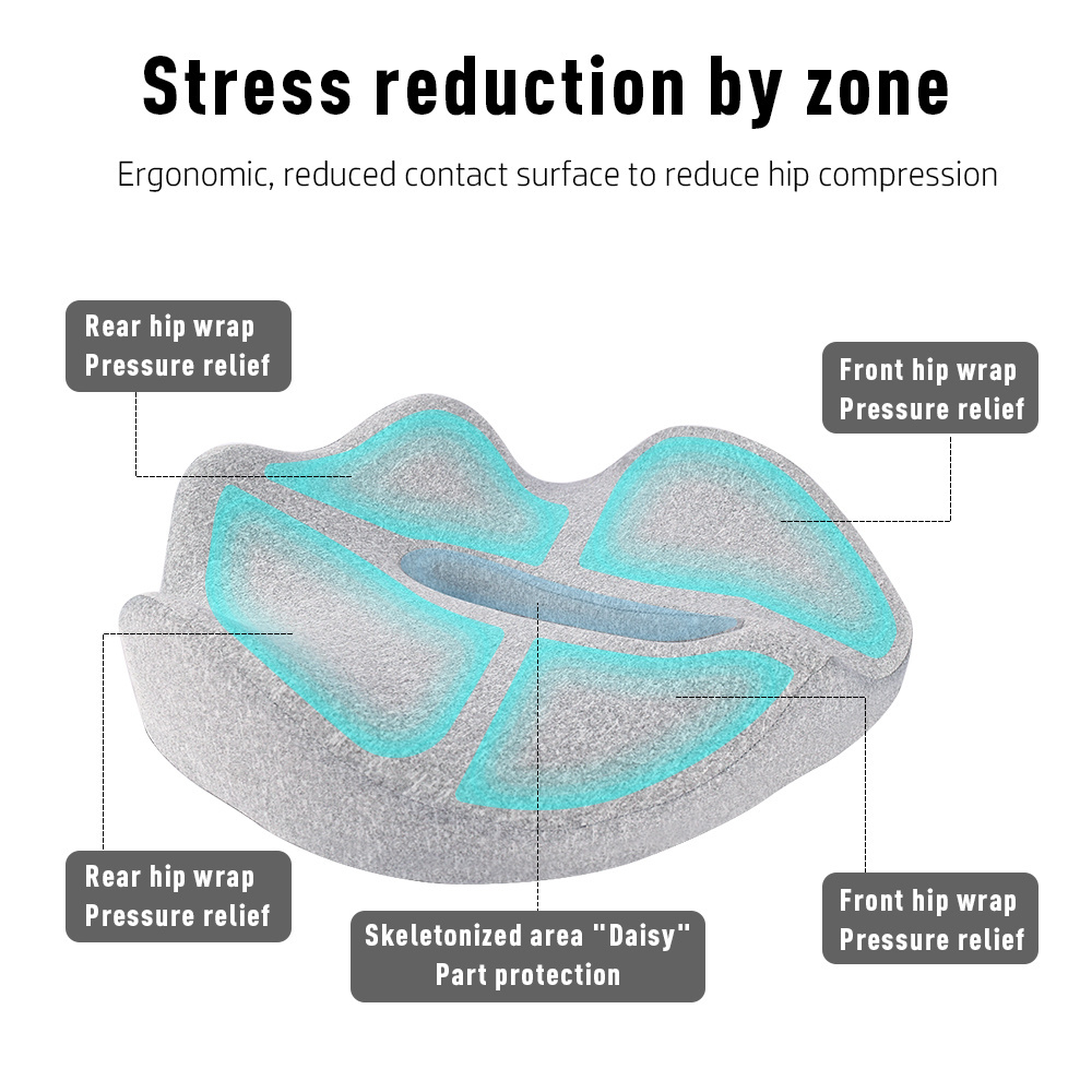 Ergonomic design pressure relief   Memory Foam Filling Orthopedic Coccyx office chair  Seat Cushion