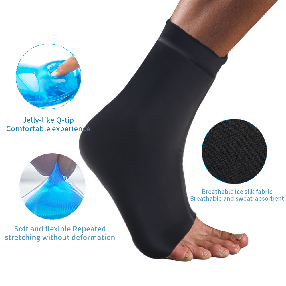 Cold Therapy Compression Sleeve Reusable Gel  Ankle Foot Ice Pack Wrap For Injuries Hot & Cold Therapy Achilles Tendonitis