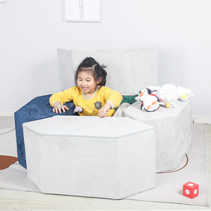 Saien Children Perfect Extra Wide Convertible Sofa to Lounger, Comfy 3-in-1 Table Cushion Child Sofa Couch for Kids