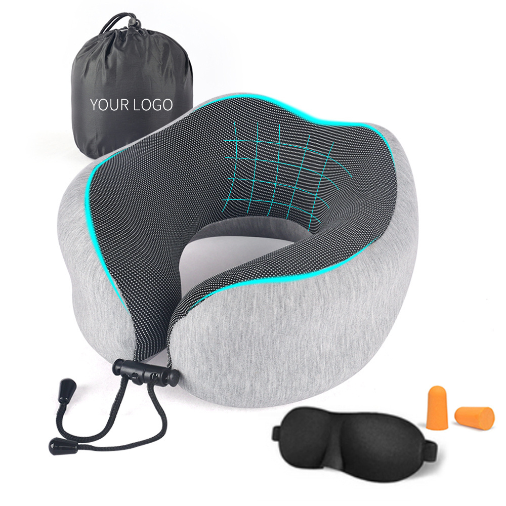 Wholesale Kids & Adults Travel Essentials Keep Cool Ultimate Comfort Memory Foam Folding Travel Neck Pillow Airplane