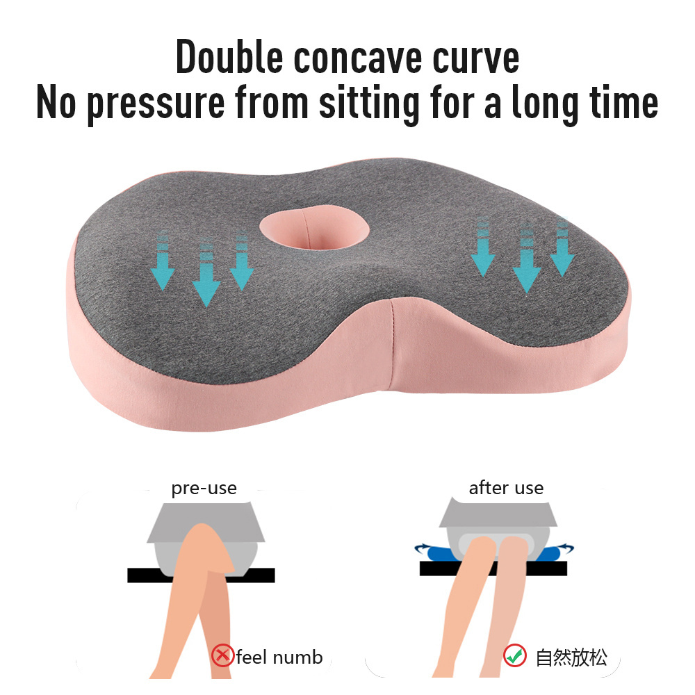 Design Pain Relief Support  Removable Cover Pressure Orthopedic Ergonomic Memory Foam Lumbar Pillow Seat Back Cushion