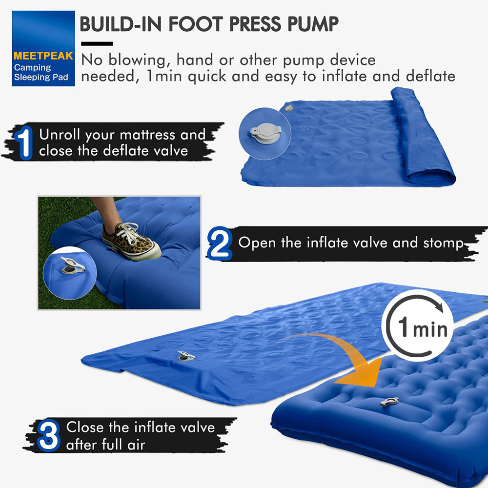 Hot Selling Outdoor Inflatable Mattress for Camping 10cm Height Waterproof Car Bed Mattress built-in Safe Pump Air Bed Mattress