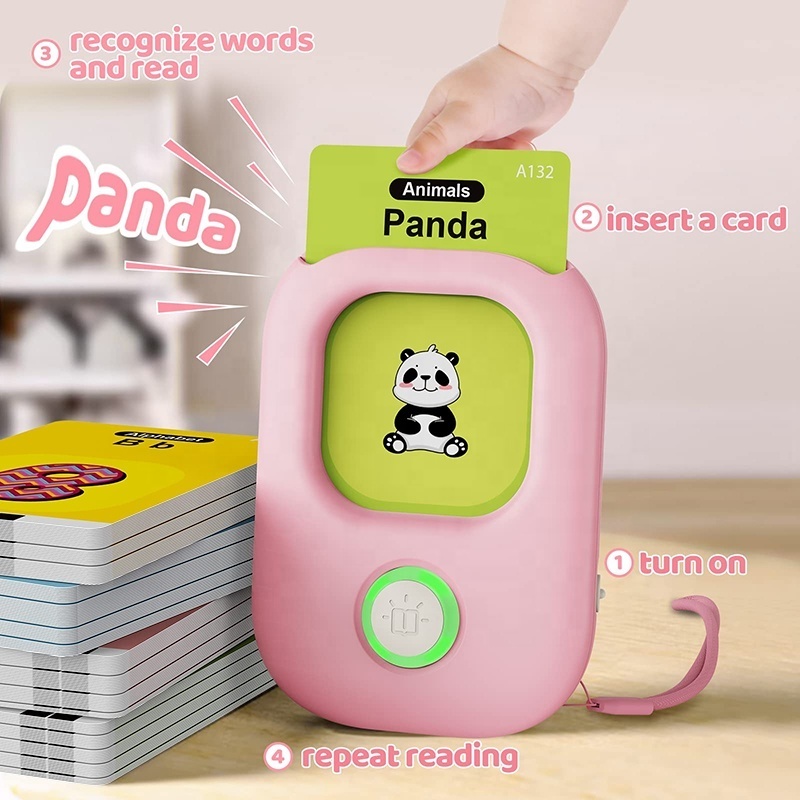 Spanish/English Talking Flash Cards Early Education Machine Audible Electronic Language Learning Interactive Device