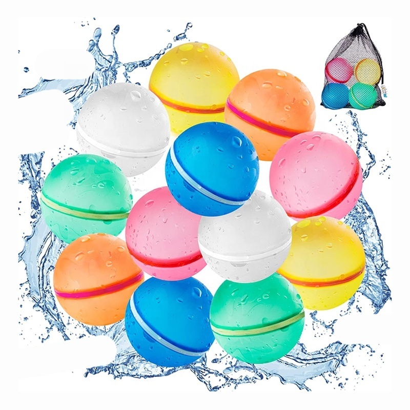 SOPPYCID Water Balloon Silicone Self Sealing Refillable Reusable Water Balloons Quick Fill Magnetic Reusable Water Balloons