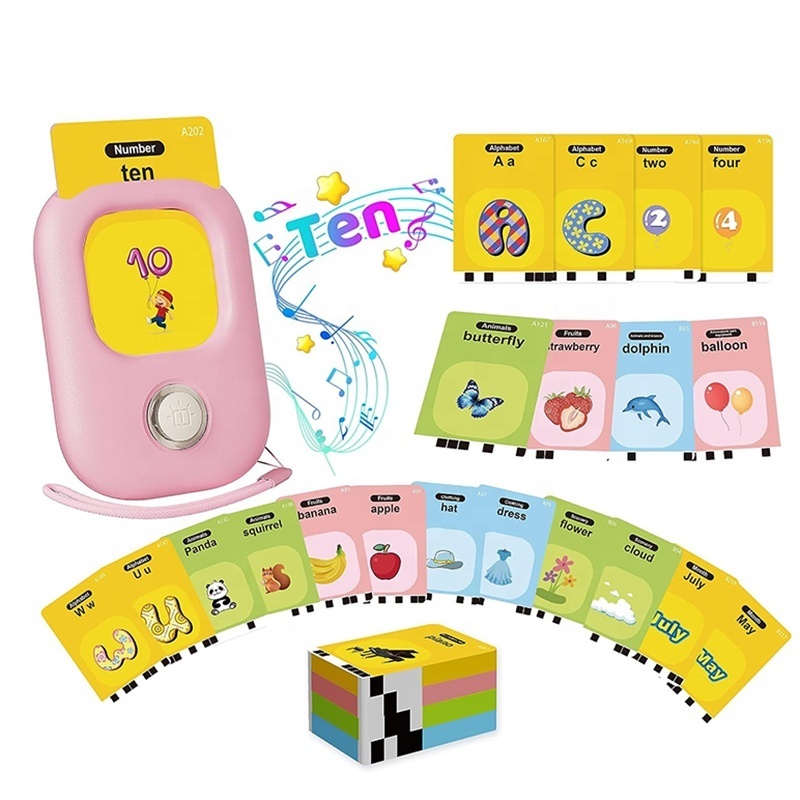 Spanish/English Talking Flash Cards Early Education Machine Audible Electronic Language Learning Interactive Device