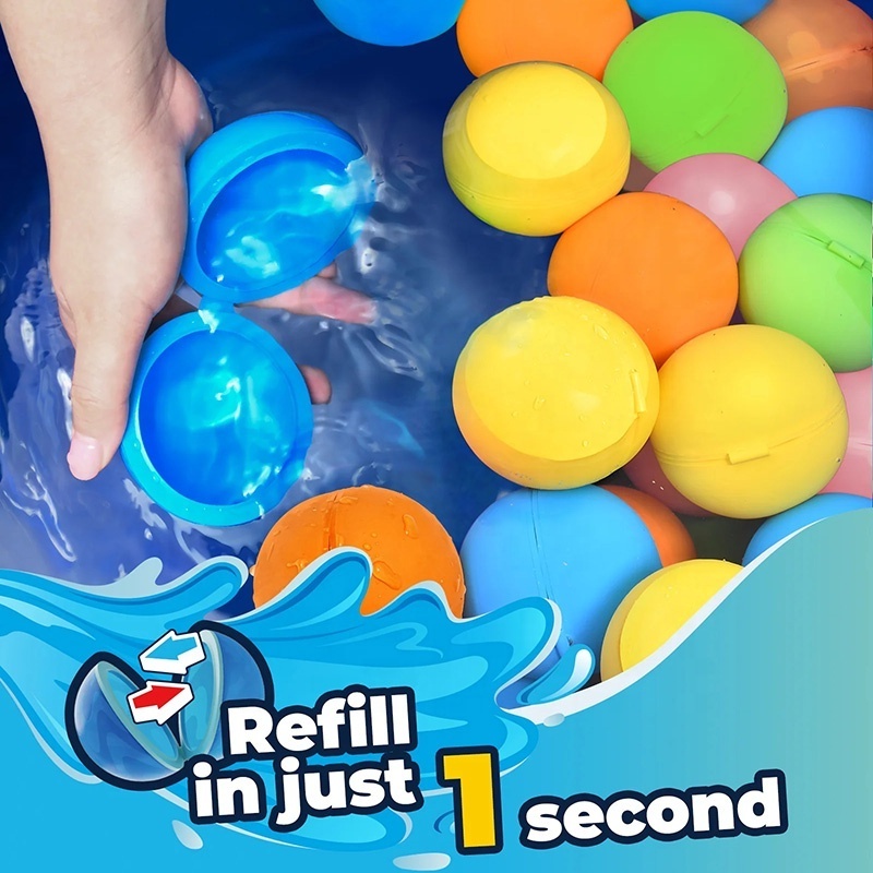 Summer Water Toys Silicone Magnetic Water Bomb Ball Refill Reusable Water Balloons Quick Fill Self Sealing Soppycid