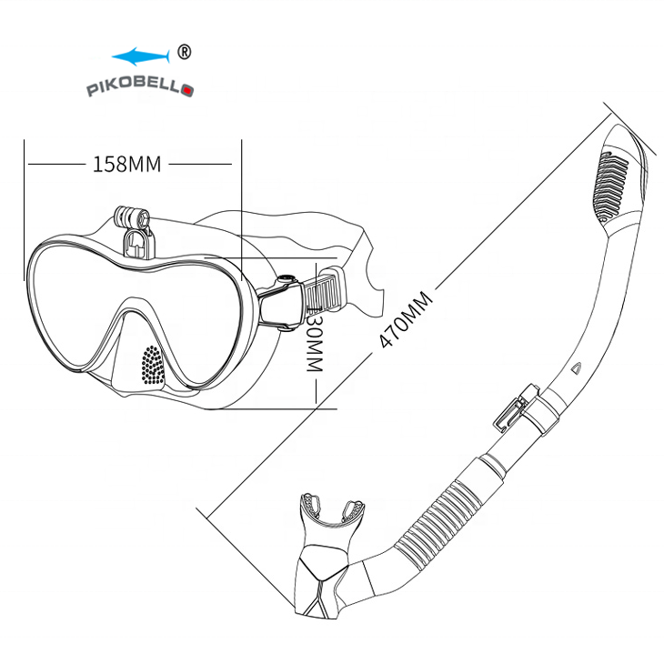 Swimming Equipment Silicone Frontal Snorkel Gear OEM Logo Mask Snorkel Breathing Tube For Adult