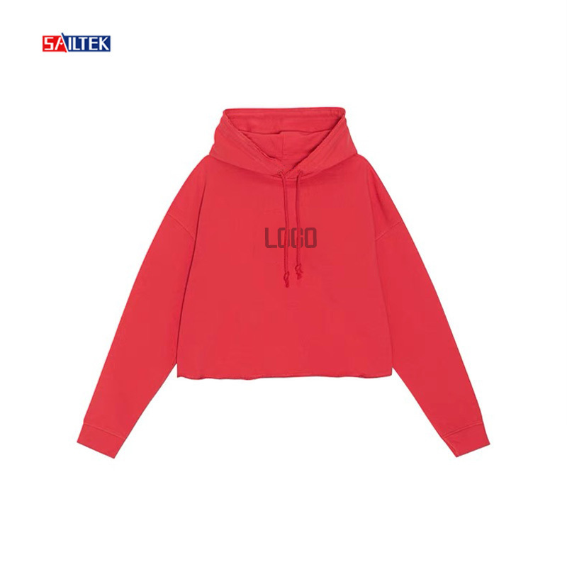 2024 Summer Clothes Custom Sexy Women Knitted 100% Cotton 2 Piece Shorts Set High Quality Red Two Piece Hoodie and Shorts Sets