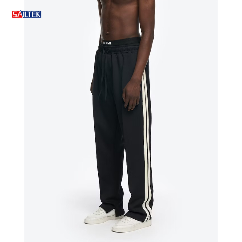 Wholesale Custom Man Track Pants High Quality Baggy Side Striped Jogging Sweatpants Men