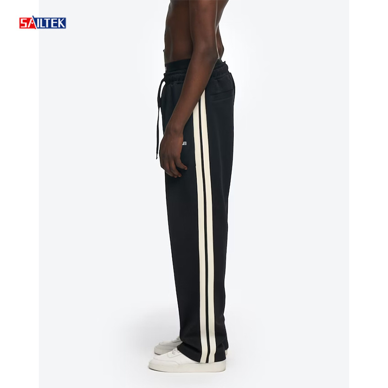 Wholesale Custom Man Track Pants High Quality Baggy Side Striped Jogging Sweatpants Men