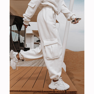 Wholesale OEM custom casual logo comfy cotton harem cargo jogger pants womens multicolor sweatpants women