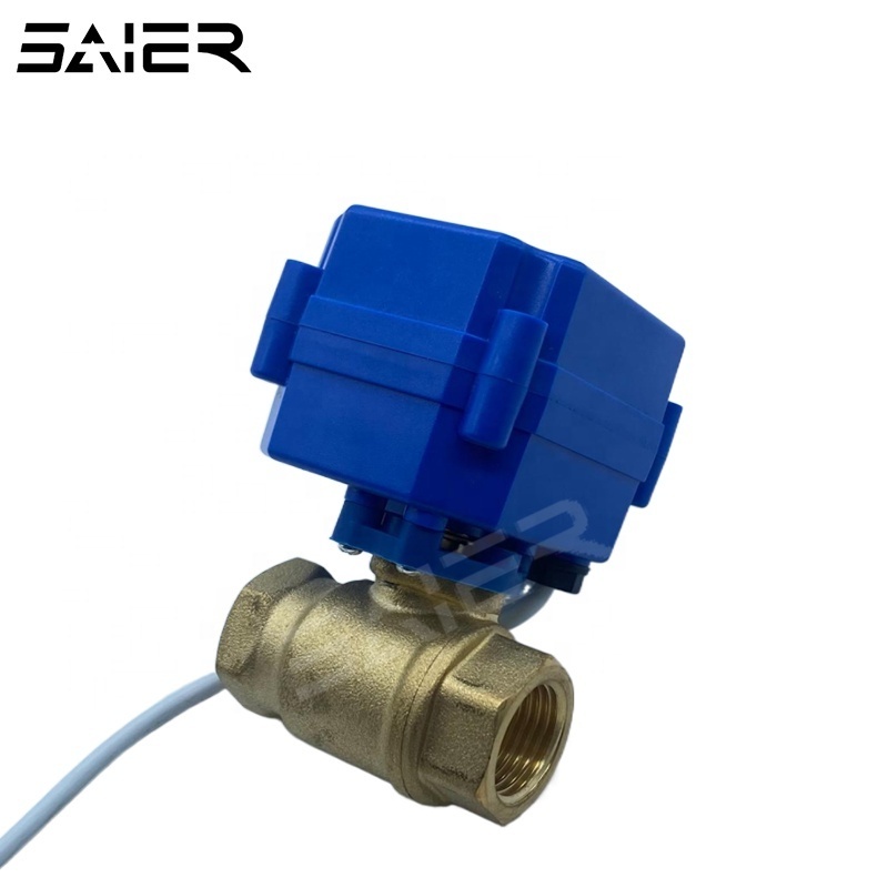 Dn15 Brass Motorized Ball  Electric Valve Actuato 1/2 Inch ON OFF DC12V 24V 220V Electric Motorized Control Ball Valve