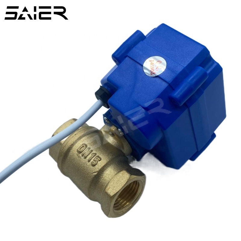 Dn15 Brass Motorized Ball  Electric Valve Actuato 1/2 Inch ON OFF DC12V 24V 220V Electric Motorized Control Ball Valve