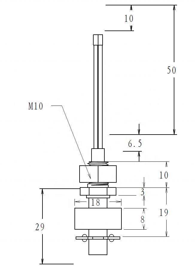 Plastic Level Measuring Instruments 10W / 50W Reed Float Level Switch Tank Water Level Sensor Float Switch