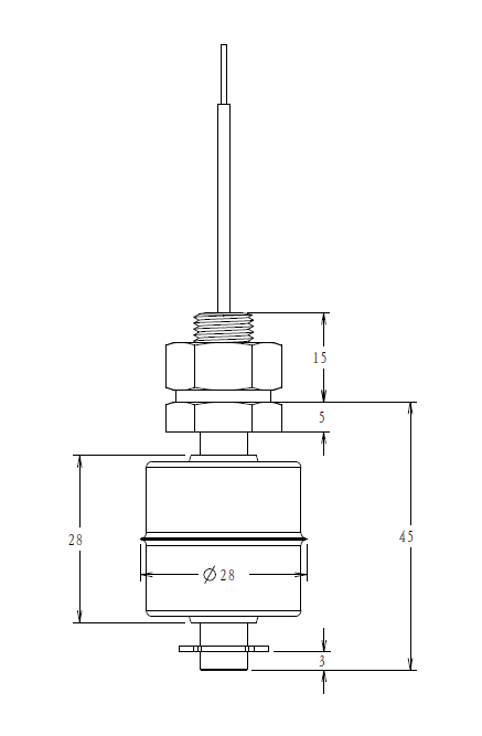 45mm Stainless Steel Float Level Switch 220v Liquid Level Sensor Switch Single Float Ball On Off Vertical Float Switch