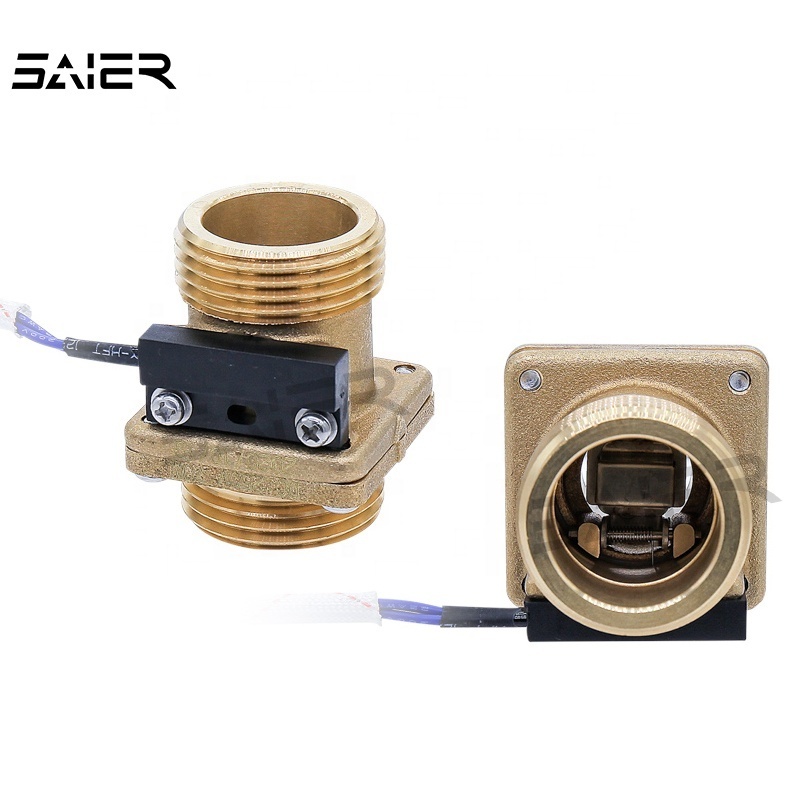 DN15 to DN100 Brass Liquid Flow Switch 10w 50w Magnetic Reed Switch 2 Wires on off Water Flow Switch