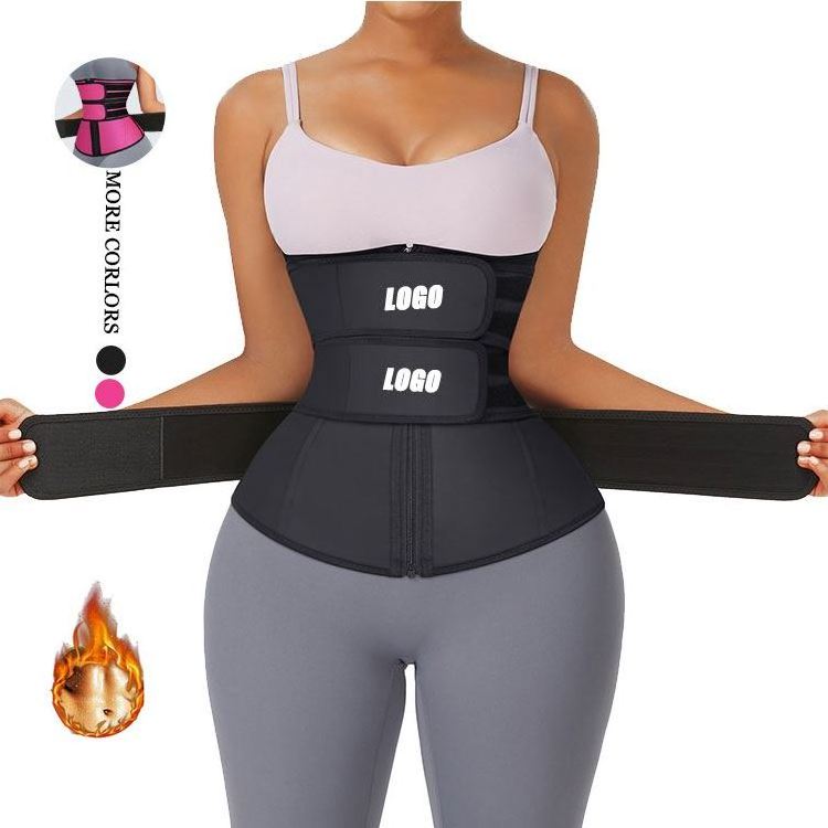 New Three Belts Waist Trainer 100%latex Waist Trainer Body Shaper Zipper 7 Steel Bones Modeling Strap Waist Shaper