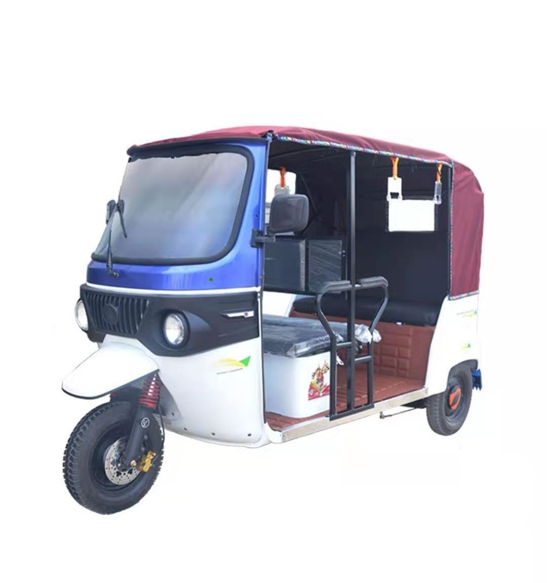 Electric Three Wheel Passenger Tricycles Auto E Rickshaw 48V Electric Auto Rickshaw 4 Door & 9 Seat Open Taxi with 14 Seats 5-7h